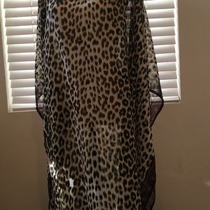 Animal Print Caftan Dress Poncho-style